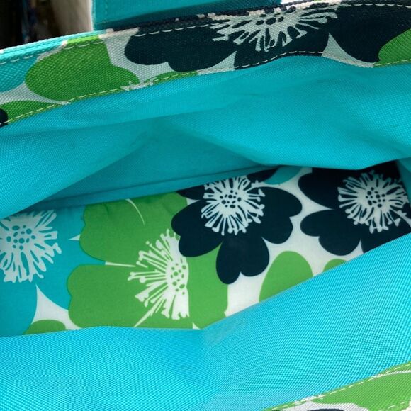 Estee Lauder Tropical Floral Tote Promotional Bag with Bamboo Handles - Picture 3 of 13